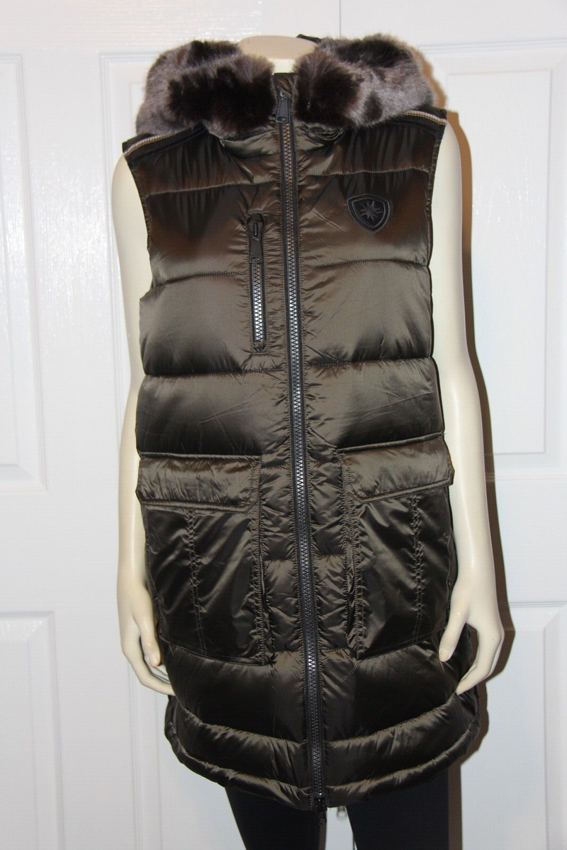Alp-n-Rock Women's Astra Hooded Faux Fur Long Vest - Medium