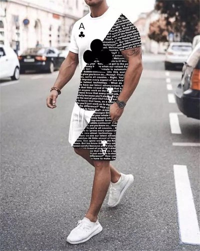 2-Piece Set Men Summer Outfit Sweatsuit Short Sleeve T Shirts & Shorts 2025 US - Bild 25 von 29