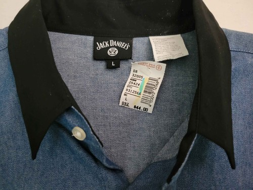 Vtg Jack Daniels Old No 7 Cowboy Western Rodeo Biker 90s Shirt Men's L NEW NOS - Picture 5 of 7