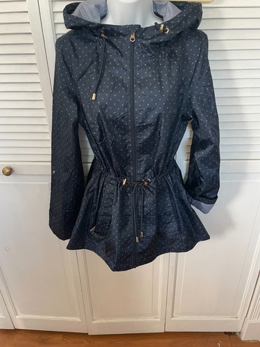Jones New York Women's Raincoat Waterproof Jacket Navy Size Small