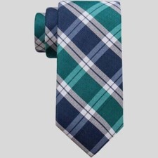 GOODFELLOW Blue Green White Plaid Neck Tie NEW 2-1/2 inch width