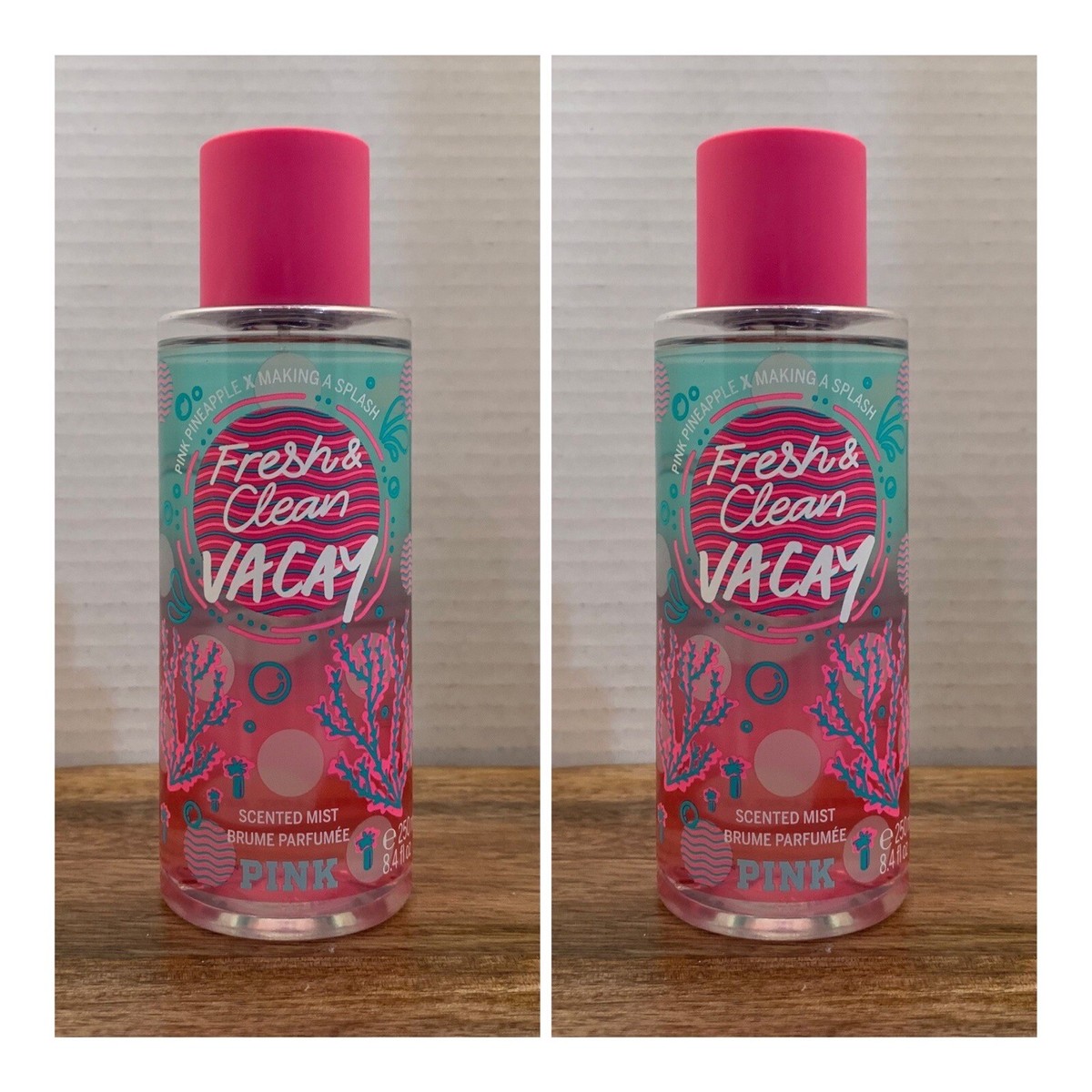 Victoria's Secret PINK Fresh Clean Vacay Scented Mist (Lot  of 2)