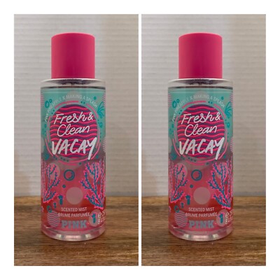 Victoria's Secret PINK Fresh & Clean Vacay Scented Mist ~ 8.4 fl.oz. (Lot of 2)