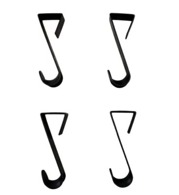 4-Pack of Plastic Over-The-Door Hangers Over-The-Door Hooks –  Black