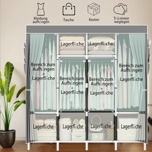 Tragbarer Kleiderschrank Platzsparender Modularer Kunststoffschrank mit Türen - Bild 5 von 9