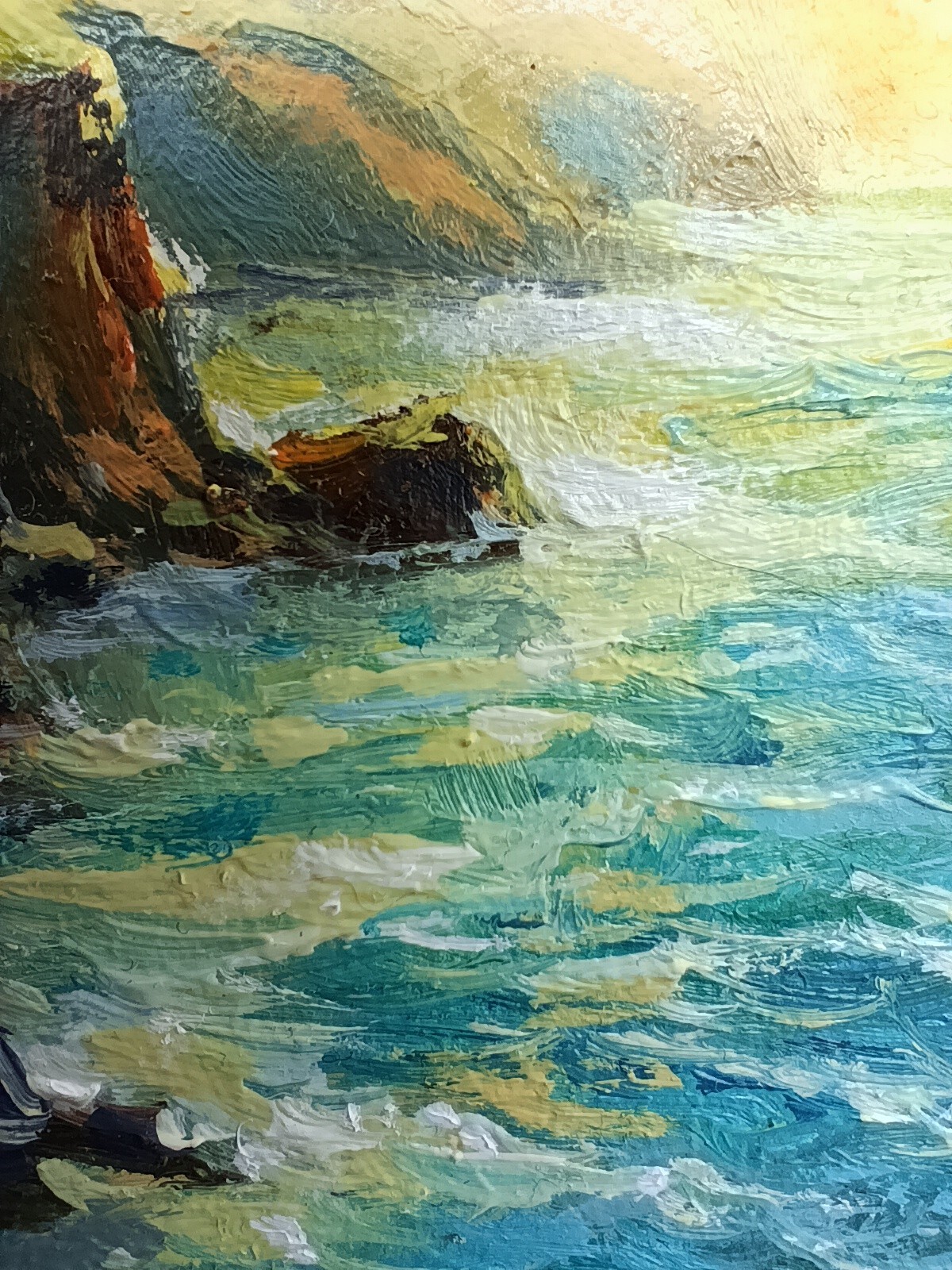 Seascape oil painting Original Art Impressionism Realism painting 6x4