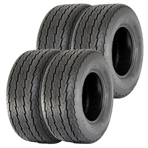 Set Of 4 20.5x8-10 Trailer Tires 10Ply Heavy Duty 20.5x8x10 205/65-10 Tubeless