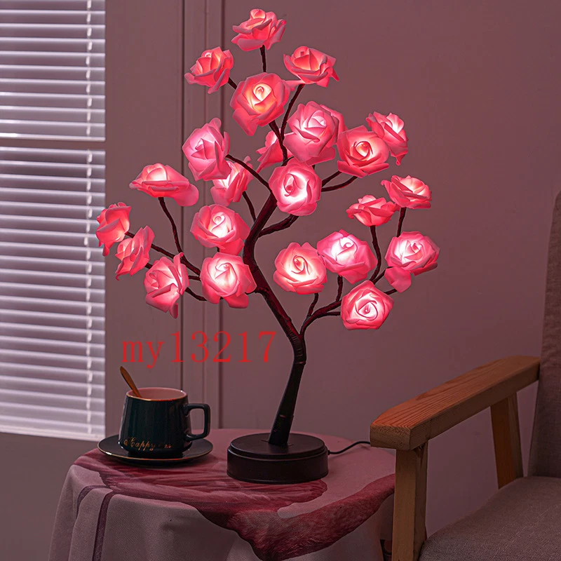 LED Table Lamp Rose Flower Tree USB Night Lights Home Decoration LED Table Light - Image 2 of 4
