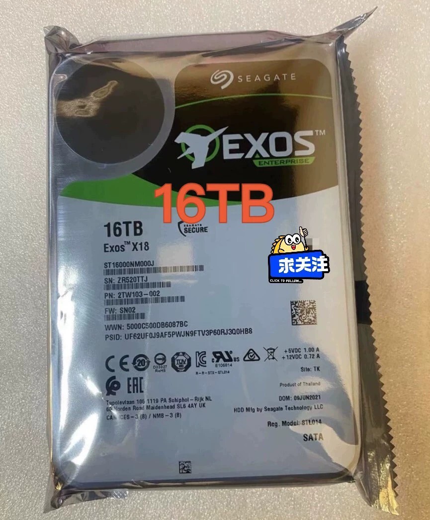 Seagate Exos X18 (7200RPM, 3.5-inch, SATA III, Standard Format