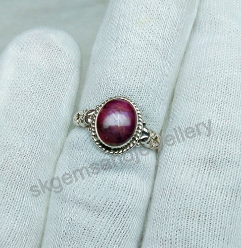 Natural Star Ruby Ring 925 Sterling Silver Ring Handmade Fine Ring All Size - Picture 5 of 10
