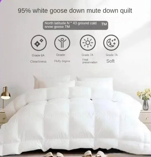 Anti-feather Cloth 95 White Goose Down Duvet Silent Quilt Warm Hotel Gift Quilt - Image 3 of 4