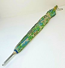 MCM Marbled Green Handled Bakelite cloth umbrella B2-50