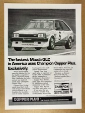 1985 Champion Spark Plugs Mazda GLC IMSA Race Car vintage print Ad