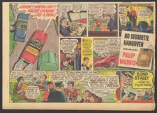 1949 - PHILIP MORRIS Cigarettes Comic ad - BOND STREET - WELCH'S GRAPE JUICE