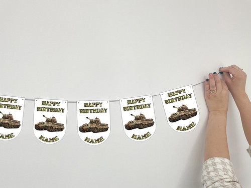 Personalised Army Military Birthday Bunting Party Decorations NAME & AGE - Picture 4 of 7