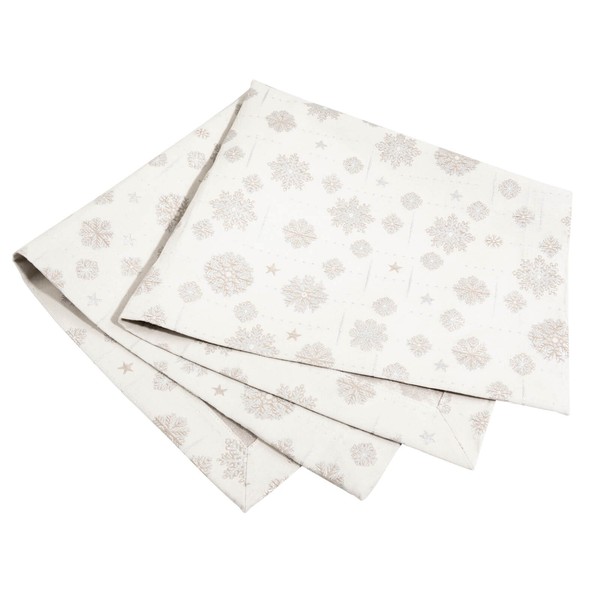 Sandner Lurexsterne Mitteldecke Tischdecke Schneesterne Winter 85X85 Cm Beige-image