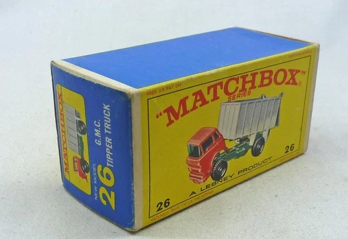 Lesney Matchbox Toys MB26c GMC Tipper Truck ORIGINAL Empty Long E4 Type Box