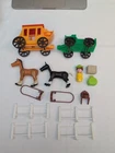 Vintage Fisher Price Little People 934 Western Town Stagecoach Harness Saddle++