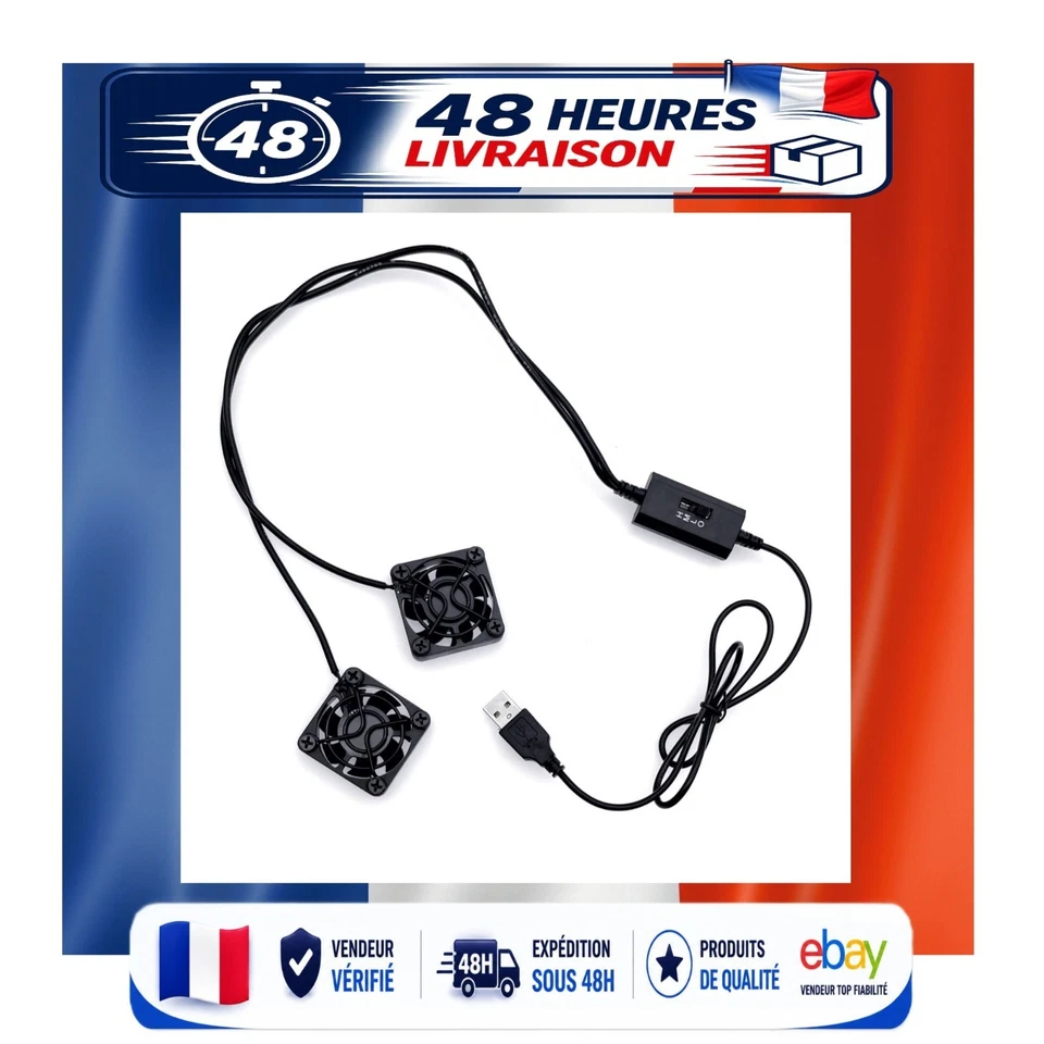 JZK Ventilateur de Boîtier USB 40mm 5V 3 Vitesses de Refroidissement - Photo 1/4