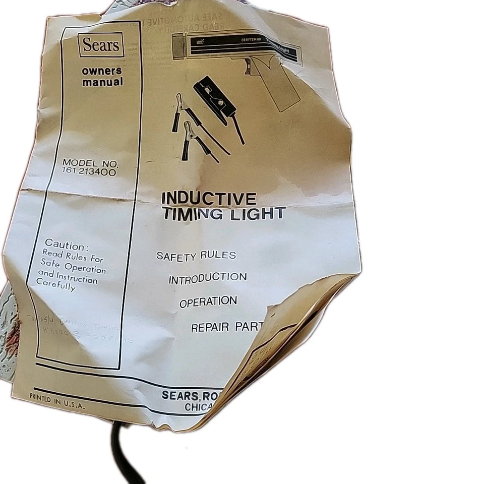 Craftsman Professional Inductive Timing Analyzer Light UNTESTED As Is Parts - Image 4 of 4