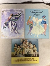 Lot 3 UNCUT Paper Doll Books Dionne Quints, Deva Of The Universe, Masquerade