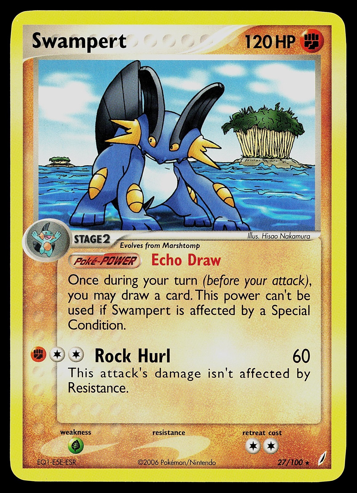 Pokemon Card - Swampert Crystal Guardians 27/100 Rare