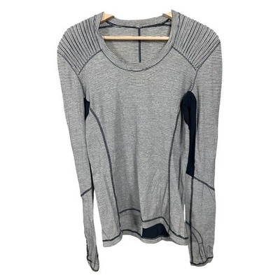 Lululemon Rulu Star Runner Tonka Stripe Top Size 8 Long Sleeve