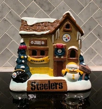 Pittsburgh Steelers NFL Christmas Village  Forever Collectibles Winter House Box