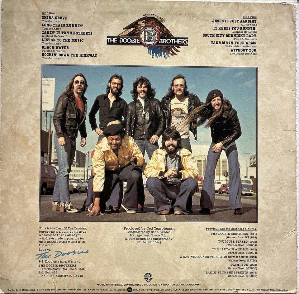 The Doobie Brothers - Best Of The Doobies Lp. Warner Brothers 1976 - Image 2 of 4