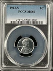 1943-S  1C  Lincoln Wheat One Cent  PCGS MS66  58318886