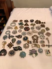 Vintage Costume Jewelry Brooches Pins Wearable Lot Of 49 Pieces Plus Extras
