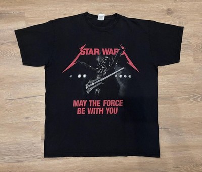 Vintage 90s Metallica Star Wars Darth May the Force be with you Graphic T-Shirt