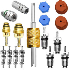 17 Pcs Air Conditioning Valve Core Kit, R12 to R134A Conversion Kit R134A Valve