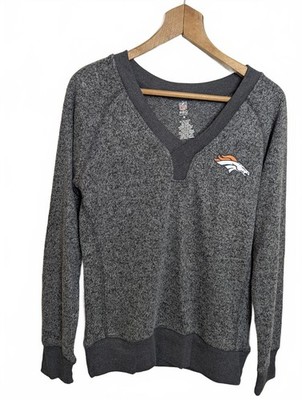 Denver Broncos NFL Pullover Damen mittelgrau V-Ausschnitt Pro Line Strickpullover