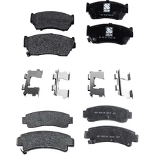 Front and Rear Semi-Metallic Brake Pad Set For 1991-1994 Nissan Sentra Rear Disc