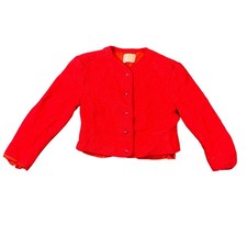 Vintage Pendleton Red Wool Cropped Jacket Button Front Made in USA Womens Small