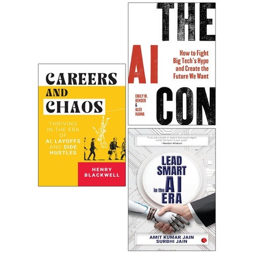 The AI Con, Lead Smart in the AI Era & Careers and Chaos 3 Books Collection set
