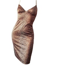 Dolce & Gabbana vintage y2k coquette leopard print lingerie slip dress