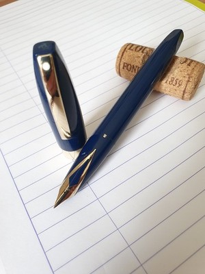 Sheaffer PFM III 14k Gold EF extra fine nib blue cap and body serviced