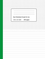 Dual Notebook Graph Line 8.5x11 inch 100 pages Book Half Lined and Half Grap...
