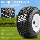 16x6.50-8 Flat Free Lawn Mower Tires, 3" Offset/Centered Hub, (2 Pack)