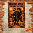Beware of Black Cat Vintage Halloween Metal Wall Decor 8x12 Tin Sign