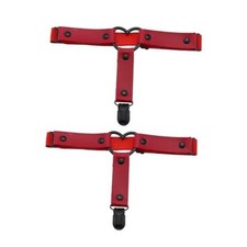 2pcs Adjustable Heart Thigh Garter with Anti-Slip Clips, Elastic Punk Leg Red