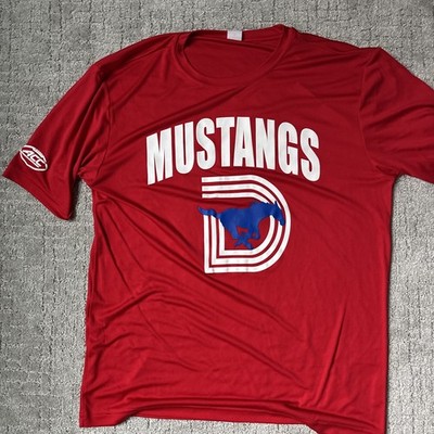 Size M - SMU Mustangs Football Team Issued Red T-Shirt Triple D Mustangs ACC