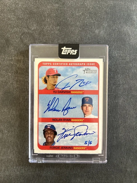 2014 Topps Heritage Real One TRIPLE AUTO Nolan Ryan Yu Darvish Fergie Jenkins /5
