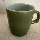 Vintage Avocado Green Fire King Coffee Mug By Anchor Hocking Small & Light