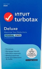 NEW TurboTax Deluxe 2024 Federal & State 5 Fed E-Files For Win & Mac USA