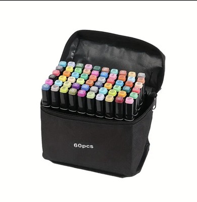 40pcs Markers Set - Dual Tip, Alcohol Based, Permanent | Coloring