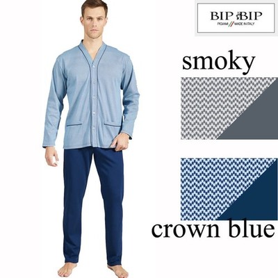 Herren Pyjama Übergrößen warm Baumwolle Interlock Bip Bip 7215