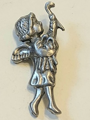 Vintage Ballou Reg'd Angel Cherub Silver Pin 1.75''